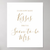 Minimalistisch Gold Guess Wie viele Kisses Poster (Vorne)