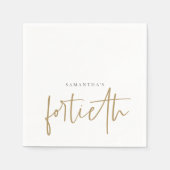 Minimalistisch Gold Handwriting Style Name Fortiet Serviette (Vorderseite)