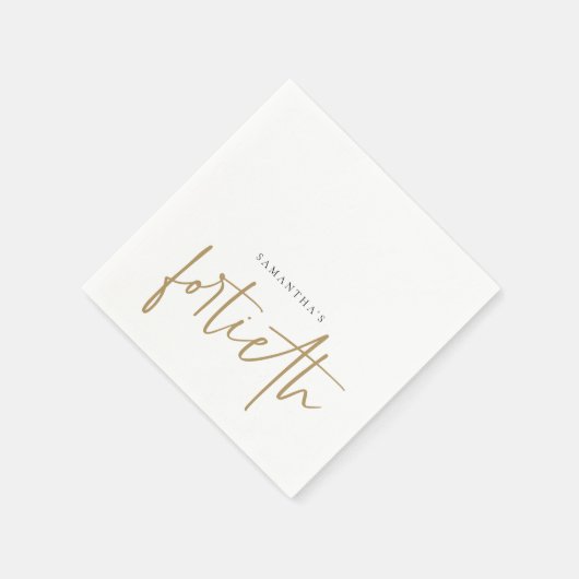 Minimalistisch Gold Handwriting Style Name Fortiet Serviette (Ecke)