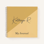 Minimalistisch Gold Individuelle Name Journal Notizblock (Vorderseite)
