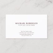 Minimalistisch | Gold Line | Elegant Burgundy Visitenkarte (Rückseite)