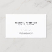 Minimalistisch | Gold Line | Elegant Dark Gray Visitenkarte (Rückseite)