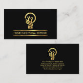 Minimalistisch-Gold-Line-Elektrische Glühbirne Visitenkarte (Vorne/Hinten)