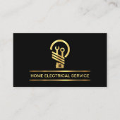 Minimalistisch-Gold-Line-Elektrische Glühbirne Visitenkarte (Vorderseite)