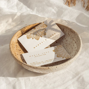 Minimalistisch Gold Mandala Business Card Visitenkarte
