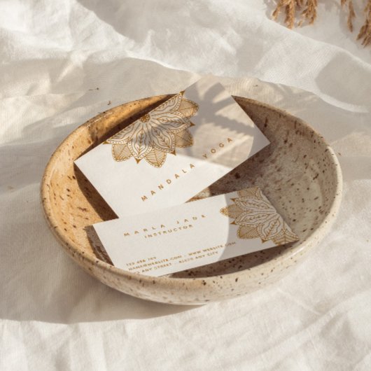 Minimalistisch Gold Mandala Business Card Visitenkarte