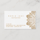 Minimalistisch Gold Mandala Business Card Visitenkarte (Rückseite)
