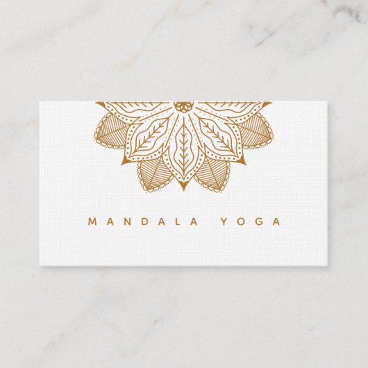 Minimalistisch Gold Mandala Business Card Visitenkarte (Vorderseite)