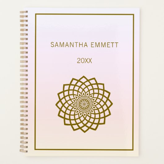 Minimalistisch Gold Mandala Planer (Vorderseite)