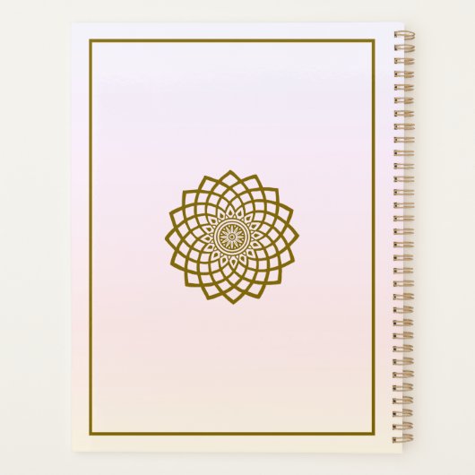 Minimalistisch Gold Mandala Planer (Rückseite)