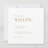 Minimalistisch Gold Modern Deko Square Foto Weddin Einladung (Vorderseite)