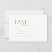 Minimalistisch Gold Modern Deko Wedding Song Reque RSVP Karte (Vorderseite)