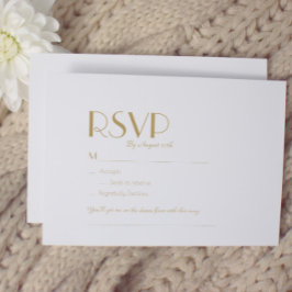 Minimalistisch Gold Modern Deko Wedding Song Reque RSVP Karte