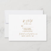 Minimalistisch Gold Modern Wedding RSVP Card Karte (Vorderseite)