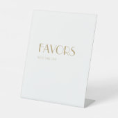 Minimalistisch Gold Moderne Art Deco Gastgeschenke Sockelschild (Vorderseite)