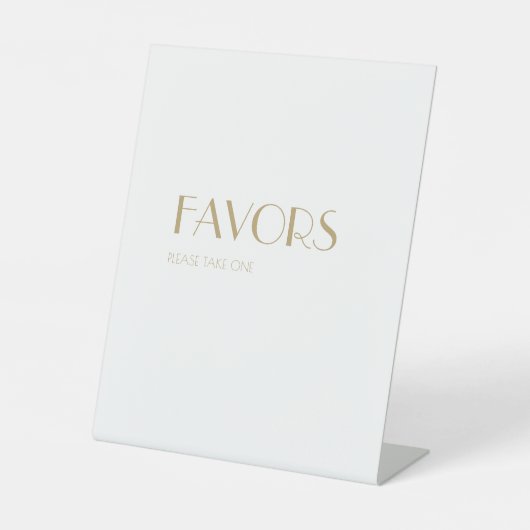 Minimalistisch Gold Moderne Art Deco Gastgeschenke Sockelschild (Vorderseite)