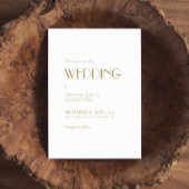 Minimalistisch Gold Moderne Art Déco Hochzeit Einladung