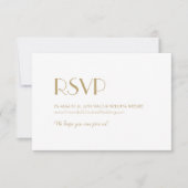 Minimalistisch Gold Moderne Art Deco Hochzeitswebs RSVP Karte (Vorderseite)