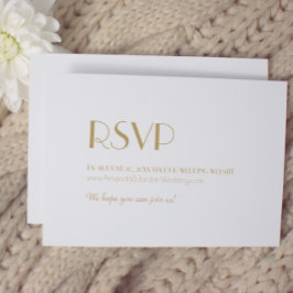 Minimalistisch Gold Moderne Art Deco Hochzeitswebs RSVP Karte