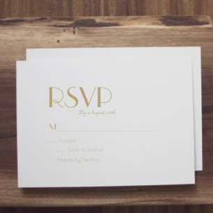 Minimalistisch Gold Moderne Art Deco Wedding RSVP 
