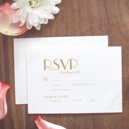 Minimalistisch Gold Moderne Deko Hochzeitsmahlzeit RSVP Karte