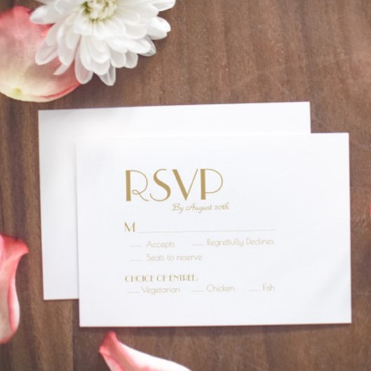 Minimalistisch Gold Moderne Deko Hochzeitsmahlzeit RSVP Karte