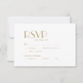 Minimalistisch Gold Moderne Deko Hochzeitsmahlzeit RSVP Karte (Vorderseite)