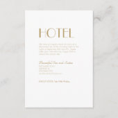 Minimalistisch Gold Moderne Deko Hochzeitsunterkun Begleitkarte (Vorderseite)