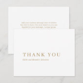 Minimalistisch Gold Moderne Hochzeit Dankeskarte (Vorne/Hinten)