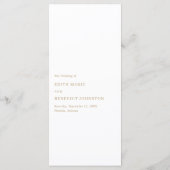 Minimalistisch Gold Moderne Hochzeit Menükarte (Rückseite)