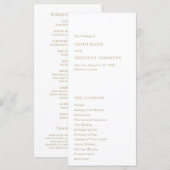 Minimalistisch Gold Moderne Hochzeit Programm (Vorne/Hinten)