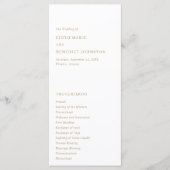 Minimalistisch Gold Moderne Hochzeit Programm (Vorderseite)