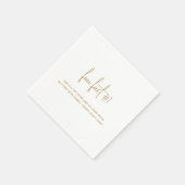 Minimalistisch Gold Moderne Hochzeit Serviette (Ecke)