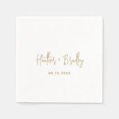 Minimalistisch Gold Moderne Hochzeit Serviette (Vorderseite)