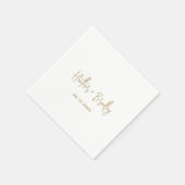 Minimalistisch Gold Moderne Hochzeit Serviette (Ecke)