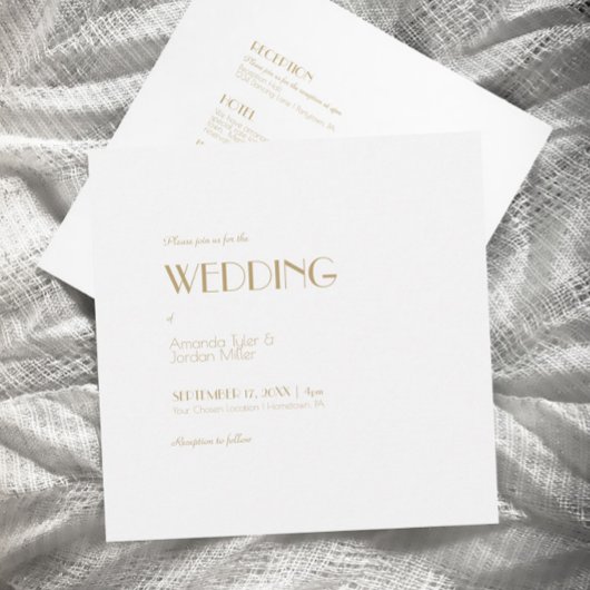 Minimalistisch Gold Moderner Square Deko bei einer Einladung