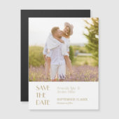 Minimalistisch Gold Modernes Art Deco Foto Rett Magneteinladung (Vorne/Hinten)