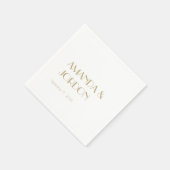 Minimalistisch Gold Modernes Art Deco Hochzeitscoc Serviette (Ecke)