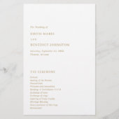 Minimalistisch Gold - Modernes Hochzeitsprogramm (Vorne)