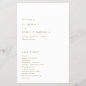 Minimalistisch Gold - Modernes Hochzeitsprogramm (Vorne)