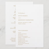 Minimalistisch Gold - Modernes Hochzeitsprogramm (Vorne/Hinten)