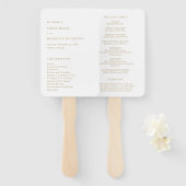 Minimalistisch Gold - Modernes Hochzeitsprogramm Fächer (Vorne und Hinten)