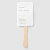 Minimalistisch Gold - Modernes Hochzeitsprogramm Fächer (Vorderseite)
