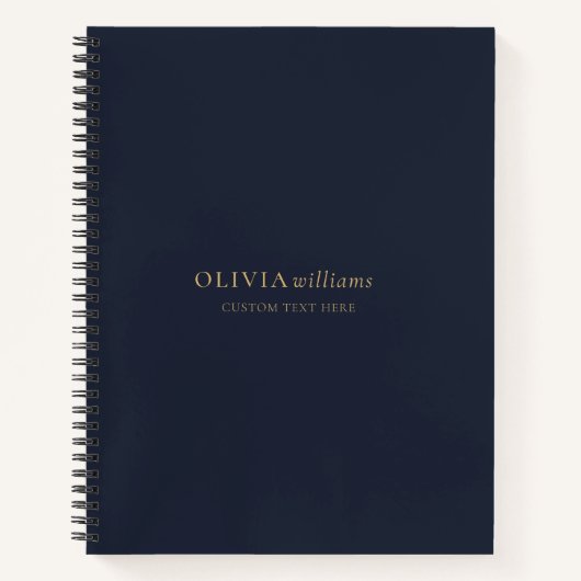 Minimalistisch Gold Navy Blue Einfach Beruflich Notizblock (Vorderseite)