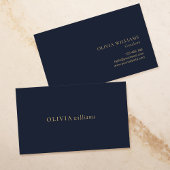 Minimalistisch Gold Navy Blue Einfach Beruflich Visitenkarte