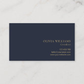 Minimalistisch Gold Navy Blue Einfach Beruflich Visitenkarte (Rückseite)