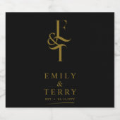 Minimalistisch Gold Personalisiert Chic Wedding Mo Alkoholflaschenetikett (Einzelnes Label)