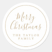 Minimalistisch Gold Ring Frohe Weihnachtsgeschenke Runder Aufkleber (Vorderseite)