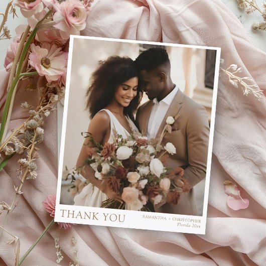 Minimalistisch Gold Text Foto Hochzeit Vielen Dank