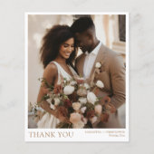 Minimalistisch Gold Text Foto Hochzeit Vielen Dank (Vorderseite)
